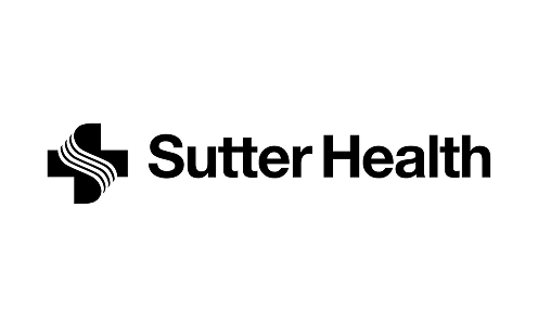 Sutter Health wordmark logo in black and white.